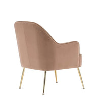 Ergonomics Velvet Accent Chair with Arms, Upholstered Side Chairs Leisure Chair with Adjustable Footpad for Living Room Bedrooms, Brown