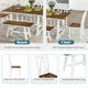 6-Piece Dining Table Set,Kitchen Table Set with Wood Dining Table and 4 High Back Chairs & Long Bench,Farmhouse Style Wood Kitchen Dining Table Set,Wood Dinette Set of 6 with Sturdy Frame,White