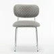 2Pcs Velvet Leaf Grain Dining Chairs, Modern Ergonomic Backrest Chairs with Silver Metal Legs, for Living Room, Kitchen, Dining Room, Set of 2, Gray