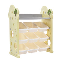 Kids Toy Storage Organizer with HDPE Shelf and 14 Bins,Multi-functional Nursery Organizer,Kids Toy Storage Cubby,Toy Storage Cabinet Unit for Playroom,Bedroom,Living Room,Light Green