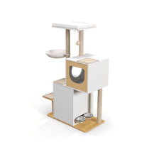 Wood Cat Tree Tower, Cat Furniture with Furry Ball, Scratching Pads, Large Storage Space, Cat Scratching Posts, Kittens Pet Play House for Indoor Cats (5.0) 5 stars out of 2 reviews 2 reviews