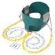 High Back Full Bucket Toddler Swing Seat with Finger Grip, Premium Plastic Coated Chains and Carabiners for Easy Install - Green