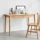 Modern Solid Wood Table with a Storage Drawer, Oak Grain Finish Writing Desk, Slim Computer Desk for Home, Office, Reading Room and Living Room