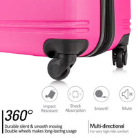 Luggage Sets 3 Piece Hardside Clearance Carry On Luggage Set Expandable ABS Hardside Suitcase Sets with Spinner Wheels TSA Lock (20in/24in/28in)(Pink)