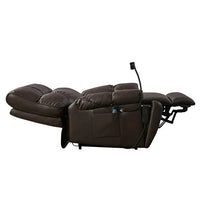 Electric Power Lift Recliner Chair Sofa, Leather Recliner Chair with Massage and Heat, Lay Flat Lift Sleeping Chair with Adjustable Phone Holder, Side Pockets and Cup Holders for Elderly Adults