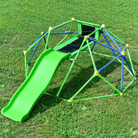Climbing Dome, Kids Climbing Dome with Slide Set Jungle Gym for 1+ Years Old, 6ft Geometric Playground Dome Climber Play Equipment with 4.6ft Wave Slide, Rust & UV Resistant Steel Supporting 800 LBS