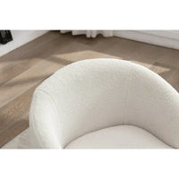 Sherpa Teddy Swivel Accent Chair, 360° Swivel Round Armchair with Ergonomic Back,Upholstered Lounge Single Sofa Chair for Living Room Bedroom,Lounge,Hotel,,Club,Office,Ivory