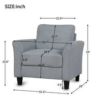 Accent Chair, Modern Linen Upholstered Armchair Club Chair with Double Thickened Cushions Pad and Sturdy Legs, Mid-Century Single Sofa Chair for Living Room, Bedroom, Dark Gray