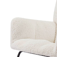 Nursery Rocking Chair with Ottoman for Mom and Baby, Upholstered Rocker Glider Chair with High Backrest, Boucle Fabric Armchair Leisure Sofa Chair for Bedroom Living Room Office, Beige