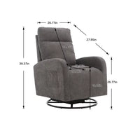 Gliding Recliner Rocker,360°Swivel Glider Modern Nursery Glider Recliner Chair Upholstered Plush Seating Glider,Swivel Glider Chair Nursery Chair Reclining Sofa Chair for Living Room Office,Dark Gray