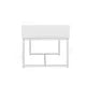 Coffee Tables with 2 Rattan Decorated Drawers, Modern Sofa Center Stand Table with Iron Frame and Smooth Tabletop for Living Room, White Frame