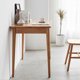 Modern Solid Wood Table with a Storage Drawer, Oak Grain Finish Writing Desk, Slim Computer Desk for Home, Office, Reading Room and Living Room