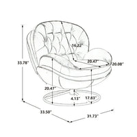 Swivel Accent Chair with Ottoman,Velvet Lounge Chair,Comfy Living Room Chair,Lazy Sofa for Bedroom,Apartment,Reading Room,Beige