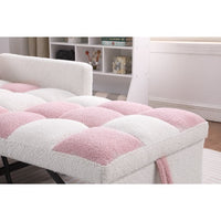 3 in 1 Convertible Sleeper Sofa, 3 Position Adjustable Sofa bed with Pillow and Armrest, Pull Out Chair Bed, Folding Lounge Sleeper, Futon Sleeper Couch Bed for Living Room Bedroom office, Pink