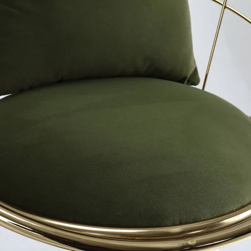Velvet Bar Stools Set of 2 Adjustable Counter Stools Barstools with Back and Footrest Modern Pure Gold Plated 360 degree Rotation Bar Chairs for Kitchen Bistro Pub Dining Room, Green