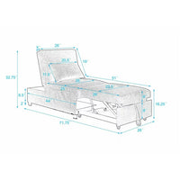 Ottoman Sofa Bed, 4 in 1 Multi-Function Folding Sleeper Couch Bed with Large Pockets and Pillow, Modern Convertible Chaise Lounge Chair with Adjustable Backrest for Living Room Small Apartment, Gray