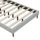 Queen Size Platform Bed with Vertical Channel Tufted Headboard, Elegant Linen Upholstered Platform Bed Frame with Slats Support and Solid Wood Legs and Under Bed Storage, No Box Spring Needed, Gray