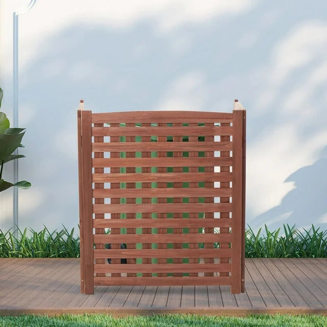 Air Conditioner Fence Panels Outdoor,Privacy Screen Trash Can Enclosure,Cedar Privacy Fence 3 Panels to Hide AC & Trash Enclosure,32"W x 38"H