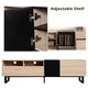 Modern TV Stand for TVs up to 80 Inch, Entertainment Center TV Console Table with Double Storage Space and Drop Down Door for Living Room, Bedroom,Home Theatre,Natural Wood
