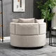 Modern Barrel Chair, Round Oversized Barrel Chairs, Sofa Lounge Accent Chair, Velvet Leisure Sofa Chair , Modern Leisure Chair with 3 Pillow for Living Room Bedroom Hotel Office,Khaki
