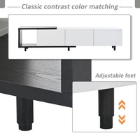 Modern Solid Wood TV Stand - 84.6 Inch Modern Entertainment Center for up to 80 Inch TV Screen - Black TV Cabinet - Glossy & Matt Paint Media Console Table for Media Player, Game Console, White