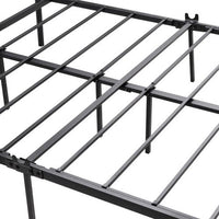 JINS & VICO Platform Bed, Queen Size Metal Canopy Bed Frame with Headboard and Footboard, Bed Frame for Kids Adults Bedroom, Easy Assembly, No Box Spring Needed, Black