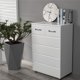 Nightstand/End Table with Six Drawer, Side Table for Living Room and Bedroom, 27.55 '' x 15.74'' x 40.5'' H, White