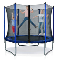 Trampolines 10 FT Recreational Trampoline with Enclosure Net, Outdoor Trampoline for Kids and Adults with Spring Pad, Jumping Mat & Ladder(Blue)
