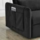 55" Convertible Sleeper Sofa Bed with 2 Pillows and 2 Detachable Pockets, Modern Velvet Upholstered Loveseat Sofa Couch with Pull Out Bed and Adjustable Backrest, Multifunctional 2-Seater Sofa, Black