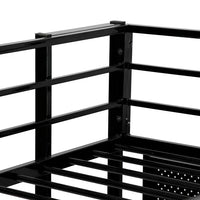Full Size Metal Loft Bed with Desk and Shelves, High Loft Bed for Teen, Metal Bed Frame with 2 Built-in Ladders and Full-length Guardrail, Noise Free, No Box Spring Needed, 250LBS Weight Capacity