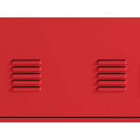 Compact Steel Storage Cabinet with Locking Doors,Small Lockable Steel Storage Cabinets for Home Office Garage Kitchen Pantry,Detachable, Ample Storage Space, Easy Assembly,Red