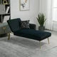 TRIPLE TREE Velvet Sofa, Adjustable Folding Accent Sofa, Convertible Loveseat Sofa Sleeper with Metal Feet, Modern Chaise Lounge Sofa for Living Room Bedroom Home Office, Black