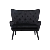 ARCTICSCORPION High Back Accent Chair, Comfortable Loveseat with Fabric Padded Seat, Modern High Back Rest Arm Sofa, Armchair with Wooden Legs for Living Room or Bedroom, Black