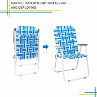 2pcs Beach Chairs Set,Patio Folding Chairs,Bearing 120kg,Outdoor Webbing Chair with Steel Frame,Lightweight & Portable Camping Chairs Patio Chairs for Fishing,Yard,Garden,Poolside
