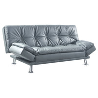 Triple Tree Grey Upholstered Sofa Bed with Metal Legs