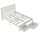 Full Size Platform Bed, Wood Bed Frame with Headboard and 2 Drawers Storage, Wooden Platform Bed for Bedroom, Easy Assembly, No Box Spring Needed, White
