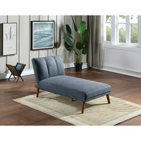 Convertible Chaise Lounge Chair, Modern Polyfiber Adjustable Chaise Bed with Wood Legs and Tufted Back, 2 in 1 Upholstered Folding Accent Sofa Bed Couch for Living Room Bedroom Apartment, Navy
