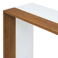 Modern Console Table for Entryway, Minimalist Style Sofa Table with Color-blocked for Living Room, Hallway, Office (Brown+White)