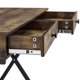Home Office Writing Desk with Drawers, Elegant Makeup Vanity Dressing Table with Drawers, 43" Rectangle Desk with Drawers, MDF Table Top and X-Style Frame, Rustic Brown