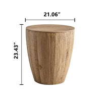 Wood Coffee Table, Natural Round Wooden Coffee Tables Living Room with Storage, Solid Wood Circle Center Table, Modern Farmhouse Furniture Style, Two-piece Set
