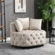 Modern Barrel Chair, Round Oversized Barrel Chairs, Sofa Lounge Accent Chair, Velvet Leisure Sofa Chair , Modern Leisure Chair with 3 Pillow for Living Room Bedroom Hotel Office,Khaki