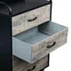 Dresser for Bedroom 4 Drawer Dressers & Chests of Drawers Small Fabric Storage Tower for Closet Nursery Kids and Adult,Gray and Black