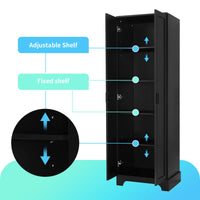 TRIPLE TREE 22'' Double Door Storage Cabinet with Adjustable Shelves, High Quality Bathroom Cabinet with MDF Material, for Living room, Bathroom, Black