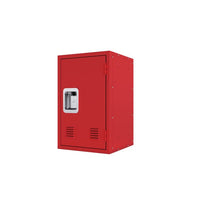 Compact Steel Storage Cabinet with Locking Doors,Small Lockable Steel Storage Cabinets for Home Office Garage Kitchen Pantry,Detachable, Ample Storage Space, Easy Assembly,Red
