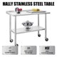 Stainless Steel Table for Prep & Work, 24'' x 48'' NSF Commercial Heavy Duty Table with Caster Wheels & Undershelf & Backsplash, Movable Workstation for Restaurant, Home and Hotel