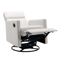 Gliding Recliner Rocker,360°Swivel Glider Modern Nursery Glider, Recliner Chair Upholstered Plush Seating Glider,Swivel Glider Nursery Chair Reclining Sofa Chair for Living Room,Beige