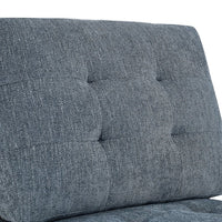 Chenille Upholstered Ottoman, Modular Sectional Ottoman Chair with Nailhead, for Livingroom Bedroom Home Apartment, Navy Blue