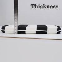 Outdoor Indoor Chair Cushions Set of 4, Thickened Seat Cushion Set with Straps, Decorative Chair Pads for Patio Furniture Garden Home Office Decoration, Black + White