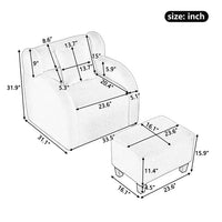 Swivel Accent Chair with Ottoman,360 Degrees Swivel Barrel Chair with Square Footstool,Teddy Short Plush Velvet Armchair,Comfy Lounge Chair Living Room Chair for Living Room Bedroom Office,Gray