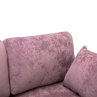 Convertible L-Shaped Sectional Sofa with Movable Ottoman, Upholstered Accent Sofa with 2 Pillows and Golden Metal Legs, Modular Sectional Couch Sets for Living Room Office Apartment, Purple